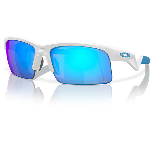 Oakley Capacitor Youth Fit Sunglasses - Polished White Frame with PRIZM Sapphire Lens